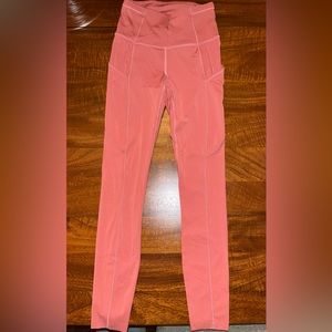 Lululemon Fast and Free Pink Leggings with Pockets